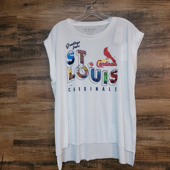 Wear by Erin Andrews Stl Cardinals T Shirt XXL Hi Low Hem Light Weight NWT - Picture 1 of 8